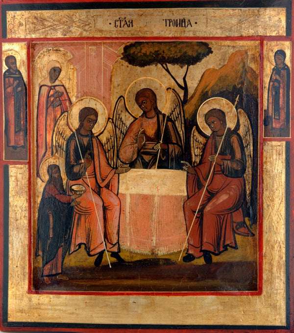 Old Russian Icon - Old Testament Trinity (19th century Russian)
